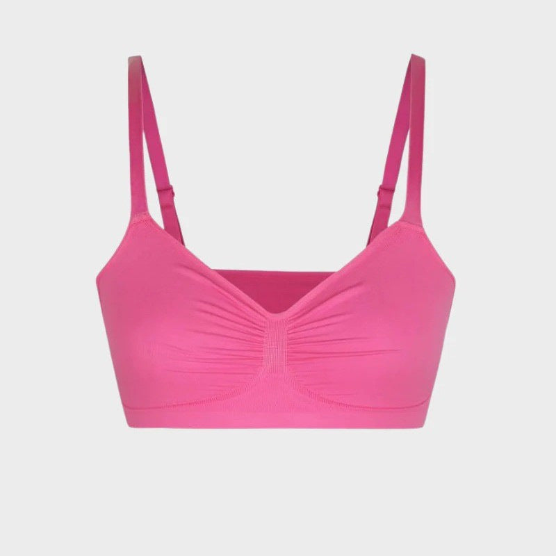 Wireless Seamless Bra for Women | Comfortable Ruched Front Bralette | Plus Size Friendly | Available in Multiple Colors