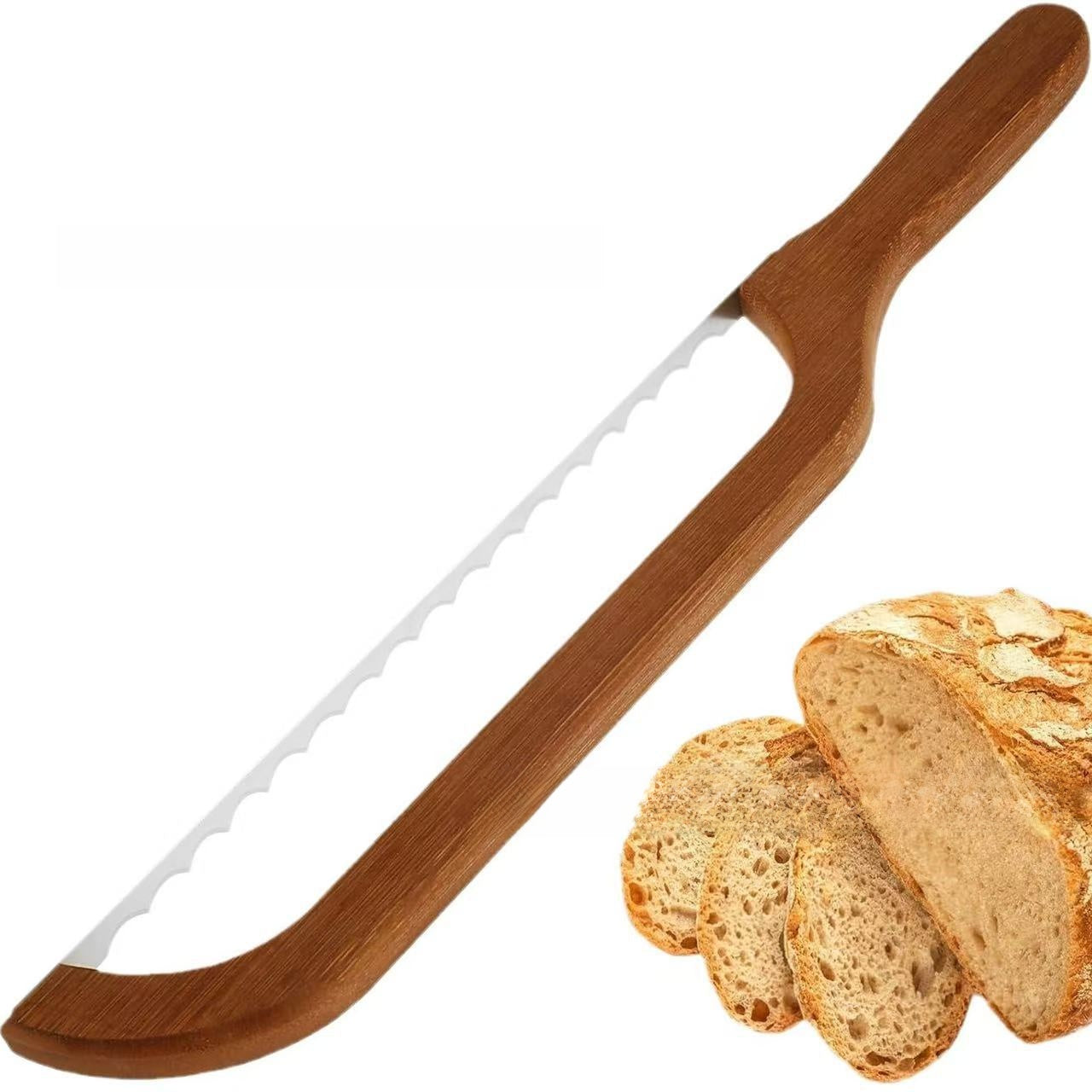 Coltello seghettato in legno per affettare il pane