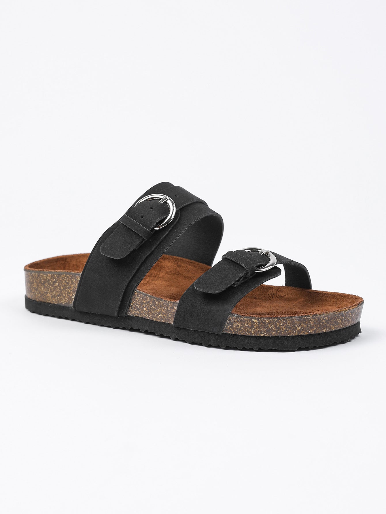 Cream Braided Strap Cork Footbed Sandals Gold Buckle Toe Post Flat Suede Sandal | Women Boho Summer Beach Casual Comfortable Everyday Fashion Sandals