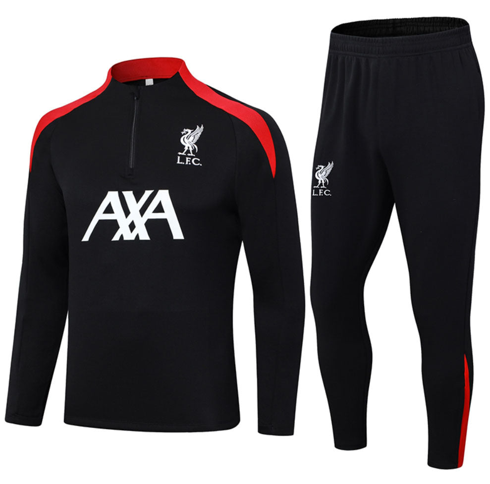 Tuta da Allenamento Real Madrid 2024 – Set Completo Adidas Nero & Oro | Emirates Fly Better