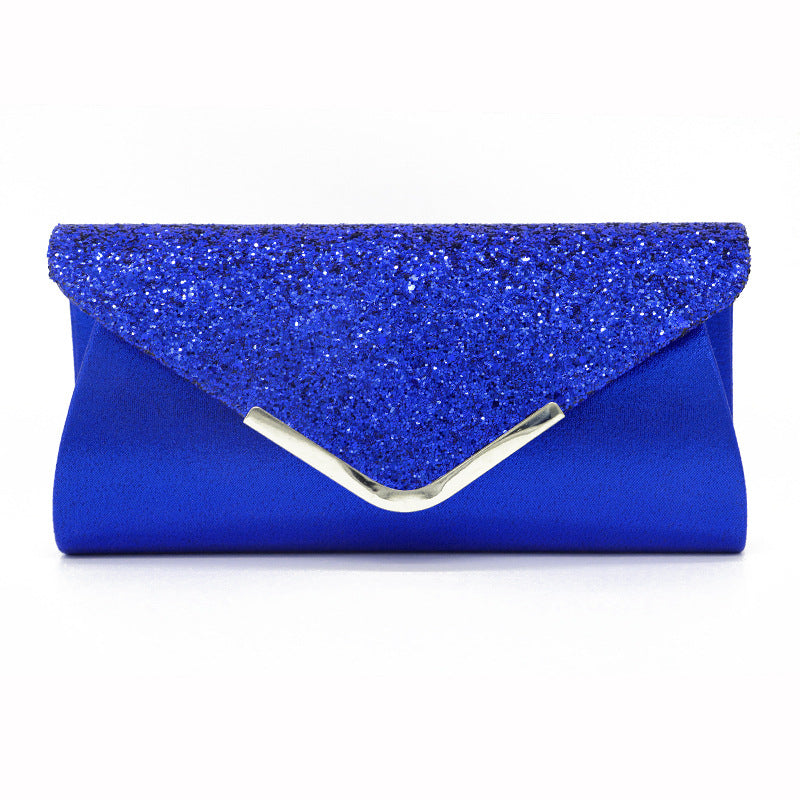 Silver Glitter Envelope Clutch Bag | Sparkly Evening Purse for Wedding & Prom