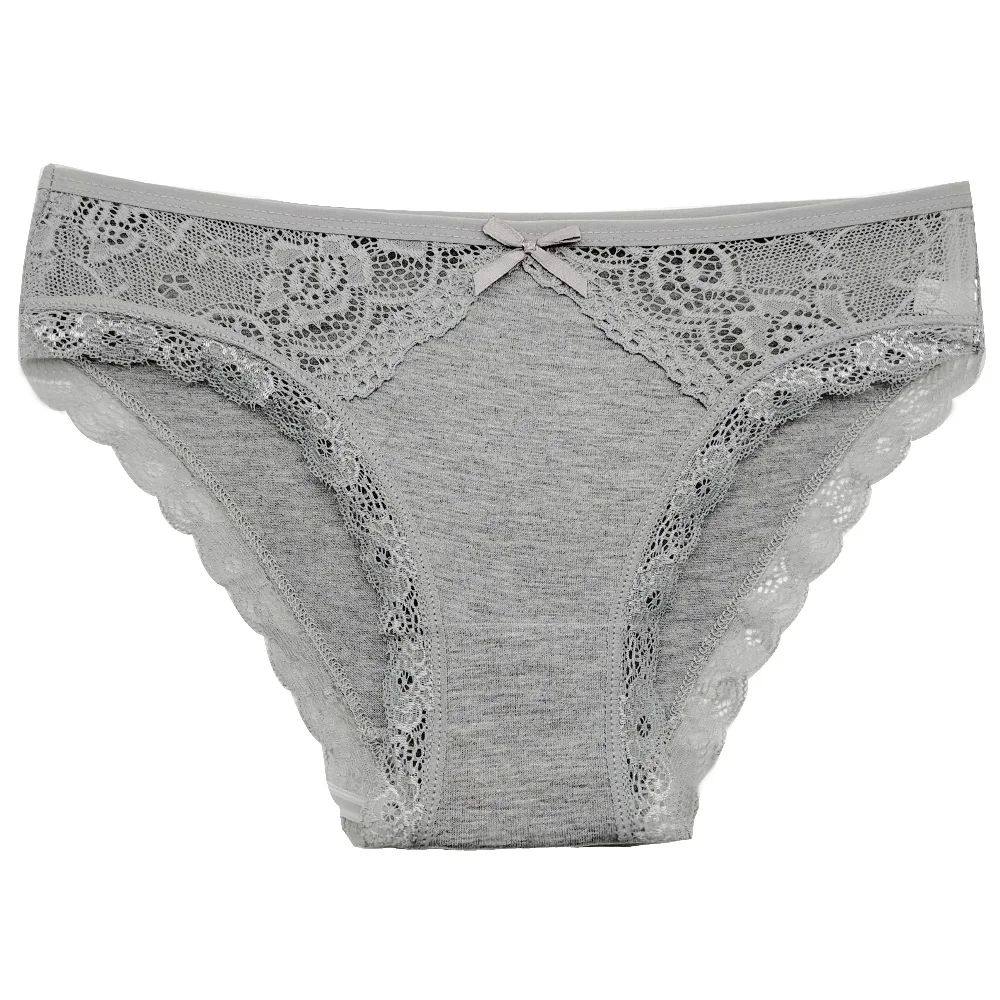 5 PCS Cotton Lace Bow Briefs for Women Soft Low Rise Hipster Panties Set Multicolor Everyday Underwear