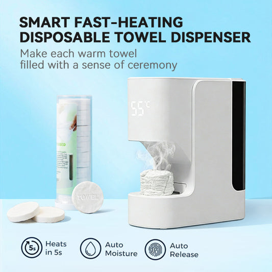 Smart Cotton Pad & Wet Wipe Warmer Dispenser | LED Temperature Display 43�C | Electric Heated Facial Wipe Steamer | Skincare Beauty Tool