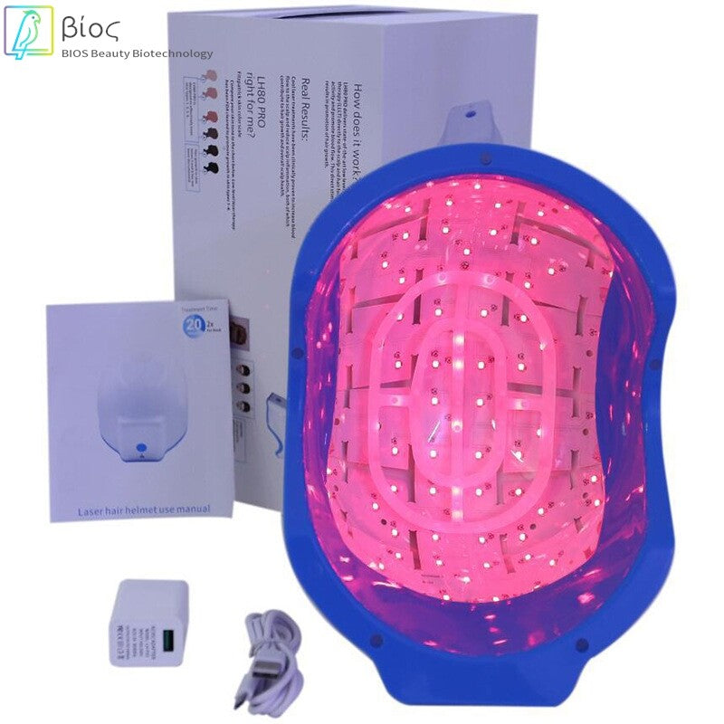 BIOS 80 Diodes Laser Hair Growth Helmet | Low Level Laser Therapy Cap | Hair Regrowth Treatment for Men & Women | Hair Loss Solution