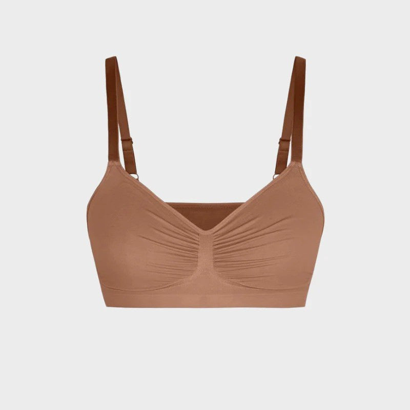 Wireless Seamless Bra for Women | Comfortable Ruched Front Bralette | Plus Size Friendly | Available in Multiple Colors