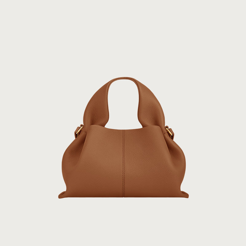 Polene Numero Un Bag in Black Pebbled Leather - Iconic French Handbag | Luxury Shoulder Bag with Top Handle