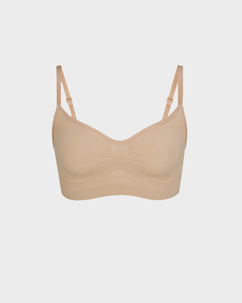 Wireless Seamless Bra for Women | Comfortable Ruched Front Bralette | Plus Size Friendly | Available in Multiple Colors