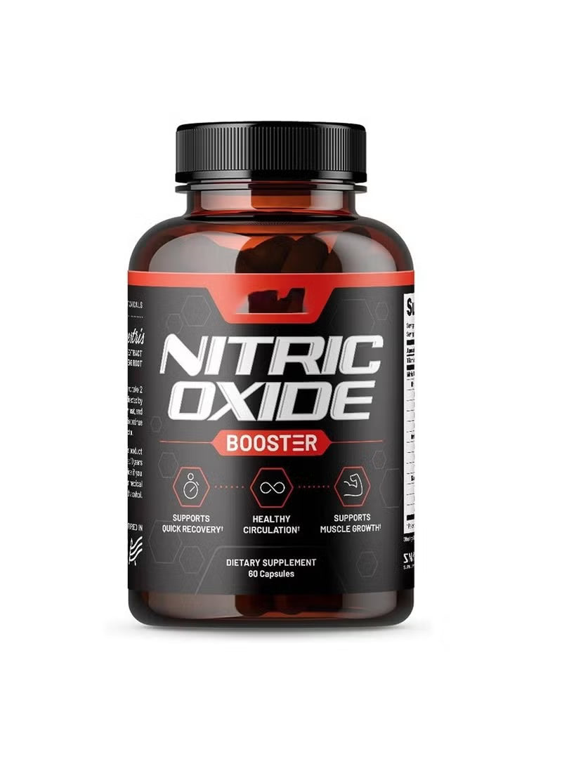 Nitric Oxide Booster Supplement – Buy One Get One FREE | Supports Muscle Growth, Circulation & Quick Recovery | 60 Capsules