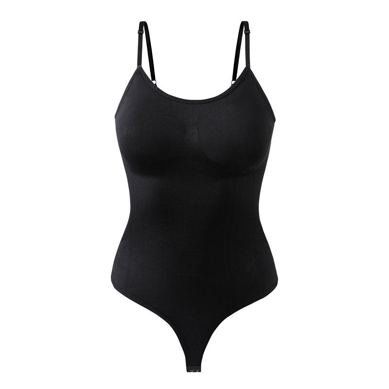 Women's Seamless Sculpting Bodysuit with Chest Pad | Stretch Knit Tummy Control Shapewear with Crotch Opening