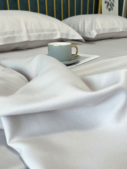 Luxuriöses graues Bettwäsche-Set mit Textur | Weicher, atmungsaktiver Bettbezug & Kissenbezug | Hotelqualität Schlafzimmer-Leinen