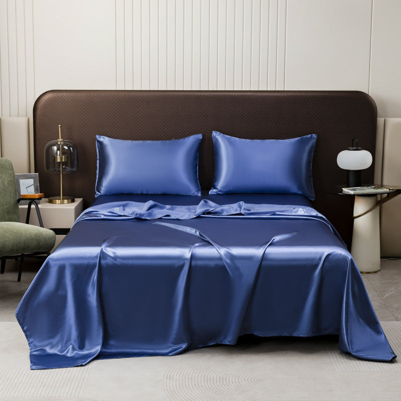 Black Satin Bed Sheet Set | Luxury Silky Smooth Bedding Set with Pillowcases