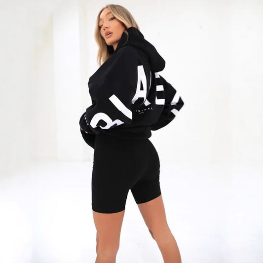 Blakey Originals Oversized Hoodie | Camel Tan Letter Print Pullover | Women's Streetwear Fleece Sweatshirt | Casual Aesthetic Fashion