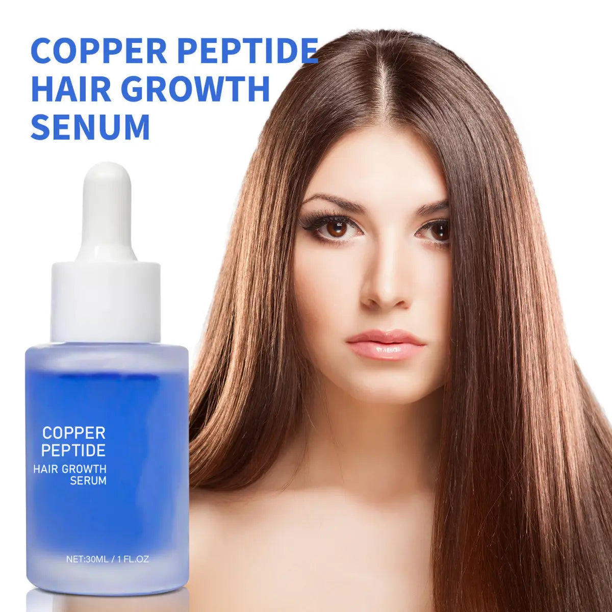 Copper Peptide Hair Growth Serum 30ml | Set of 2 | Strengthen Hair Roots & Repair Follicles | Scalp Nourishing Dropper Serum
