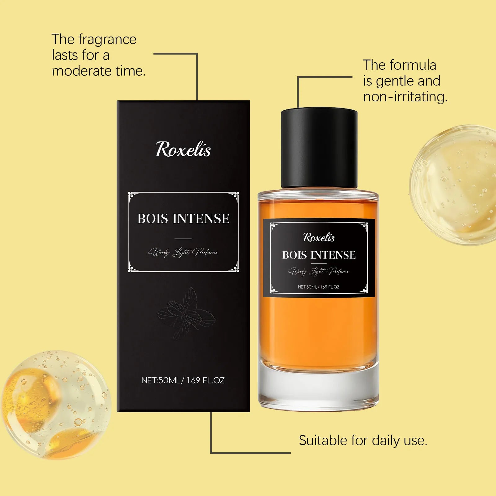 Roxelis Bois Intense Set of 2 x 50ml Woody Light Perfume Eau de Parfum Value Pack | Men Women Unisex Luxury Amber Wood Long Lasting Fragrance Duo Gift Set