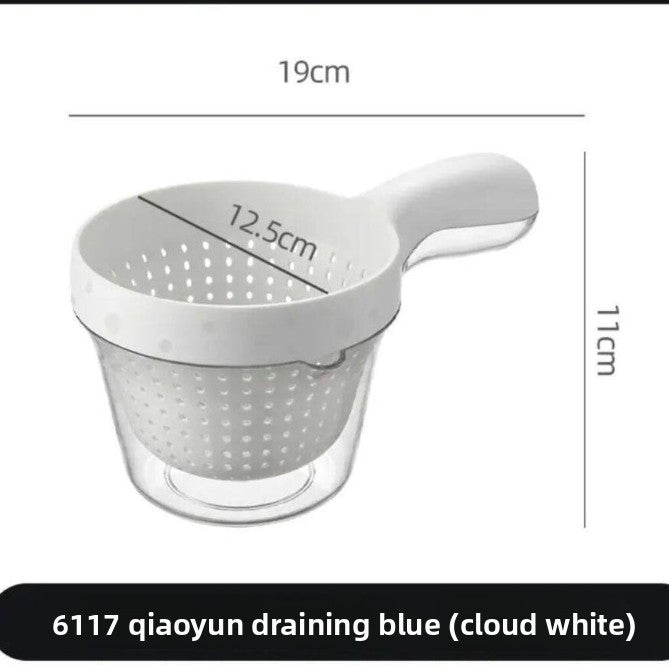 Spring Sea Salt Combo Pack | 2-Piece Kitchen Strainer Colander Set with Handle ? BPA-Free Plastic, Dishwasher Safe