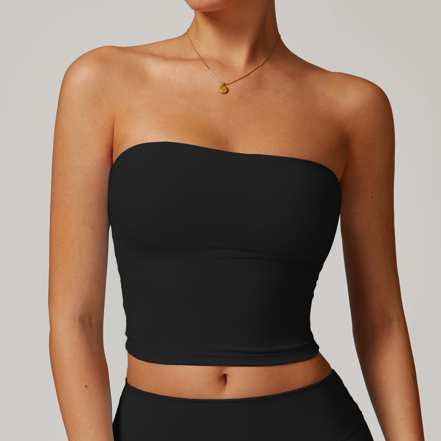 White Seamless Tube Top for Women | Strapless Bandeau Crop Top | Yoga Activewear Going Out Top