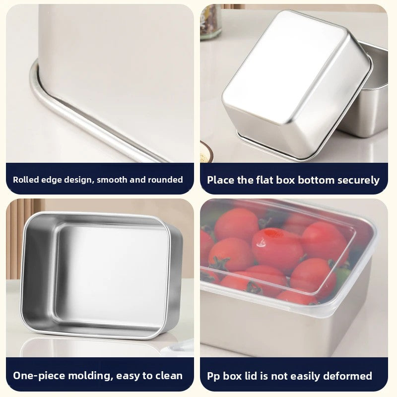 6 PCS Stainless Steel Food Storage Containers with Clear Lids | Airtight Meal Prep Boxes | Fridge Freezer Safe | Kitchen Organizer