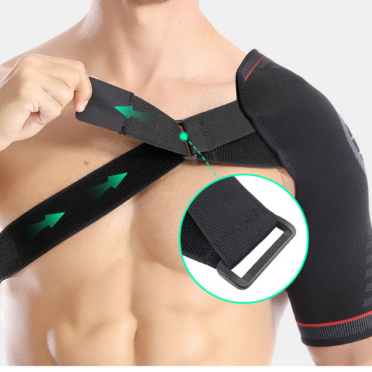 Adjustable Compression Shoulder Brace Support | Rotator Cuff Injury Recovery Strap for Men Women Sports