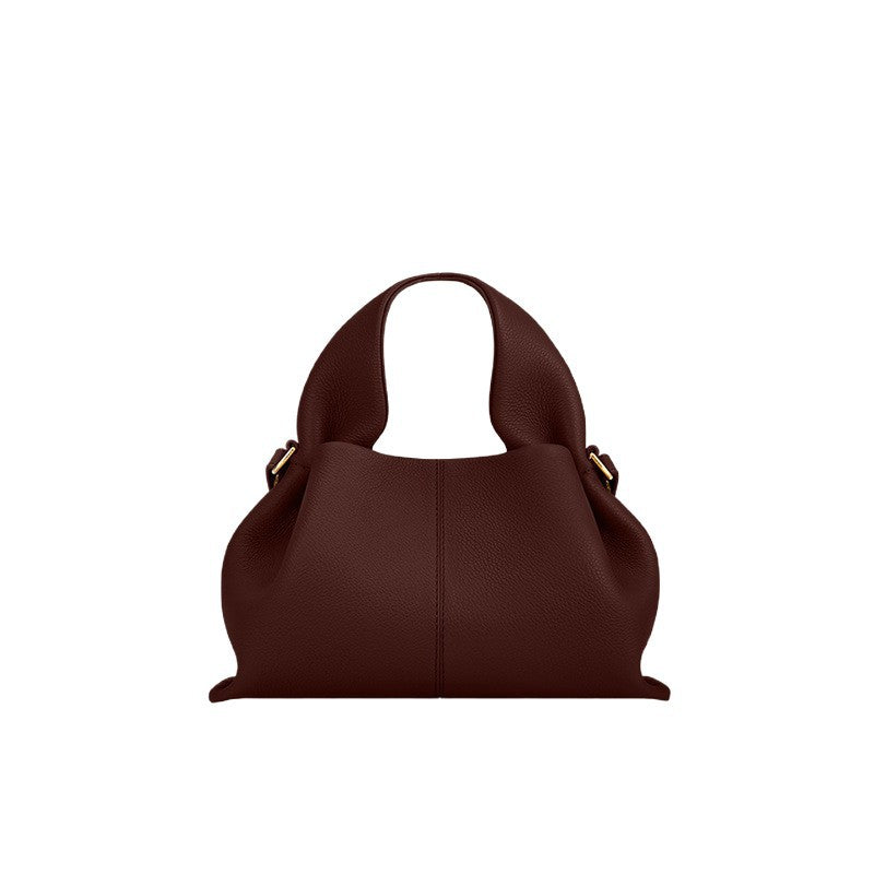 Polene Numero Un Bag in Black Pebbled Leather - Iconic French Handbag | Luxury Shoulder Bag with Top Handle