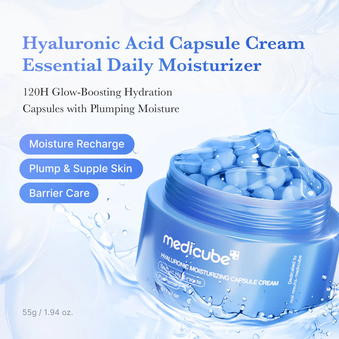 Medicube Capsule Cream Set of 4, Korean Hyaluronic Collagen Vitamin C TXA Niacinamide Face Moisturizer Bundle, Anti Aging Brightening Pore Tightening K-Beauty Skincare Gift