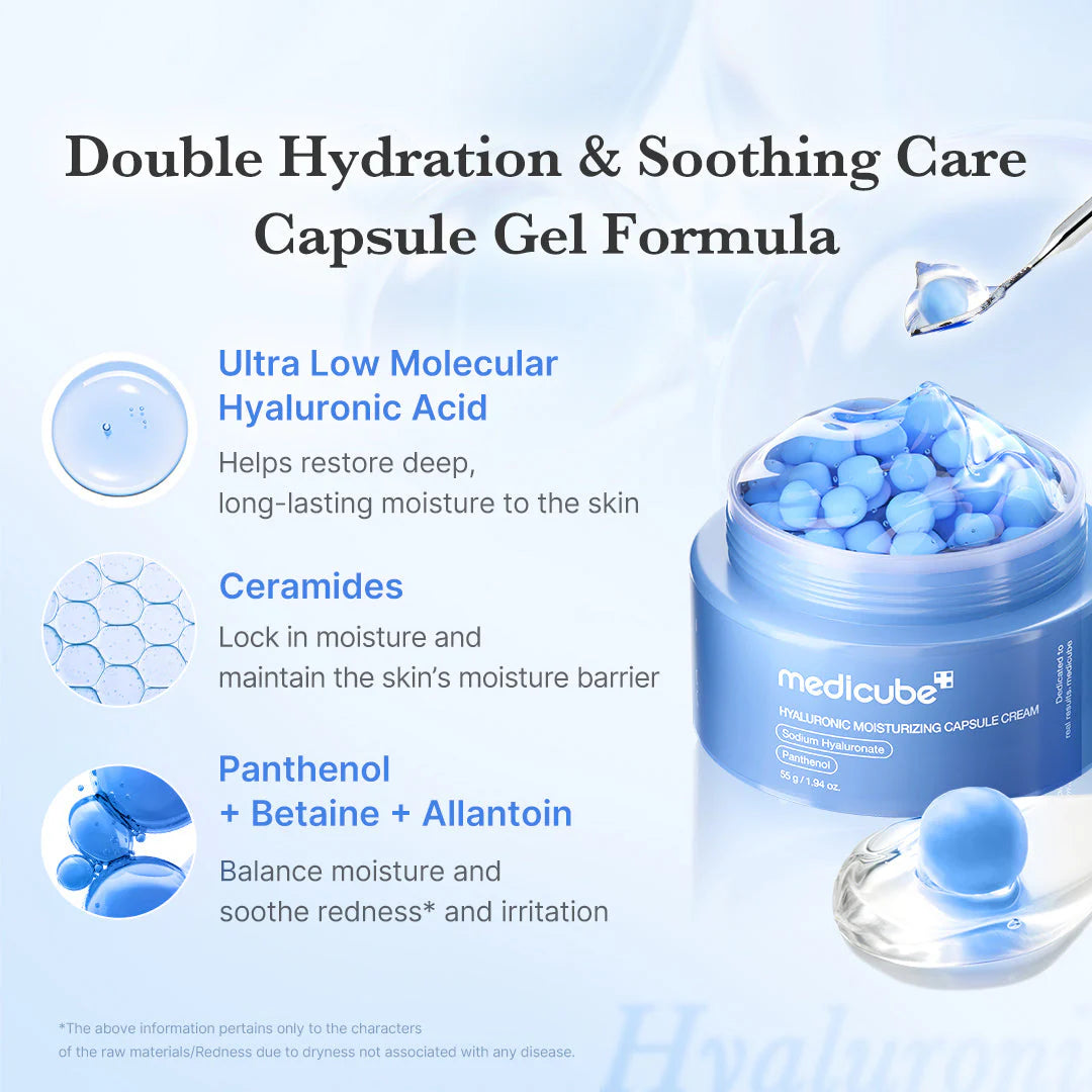 Medicube Capsule Cream Set of 4, Korean Hyaluronic Collagen Vitamin C TXA Niacinamide Face Moisturizer Bundle, Anti Aging Brightening Pore Tightening K-Beauty Skincare Gift